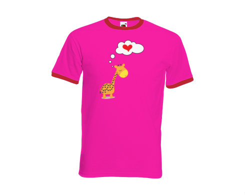 Pánské tričko s kontrastními lemy Zamilovaná žirafa