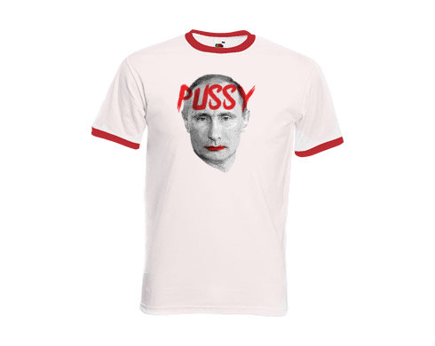 Pánské tričko s kontrastními lemy Pussy Putin