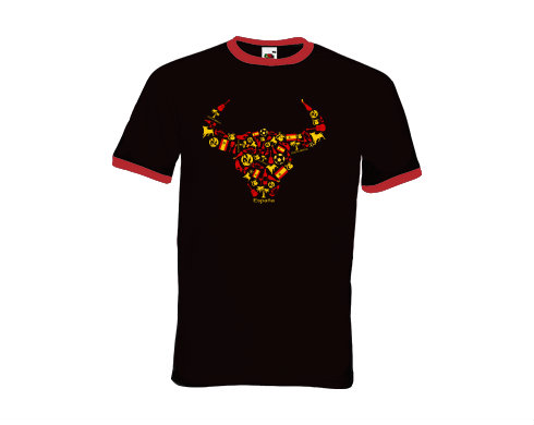 Pánské tričko s kontrastními lemy Španělský býk