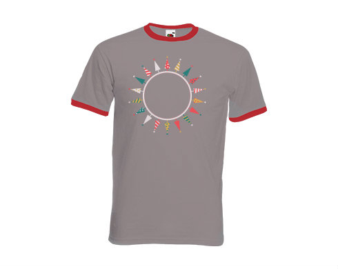 Pánské tričko s kontrastními lemy Stromečky v kruhu