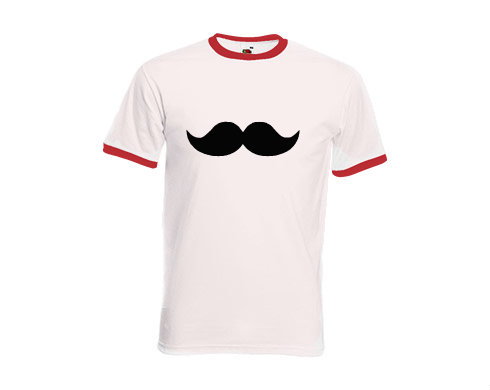 Pánské tričko s kontrastními lemy moustache