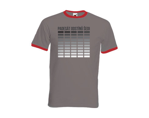 Pánské tričko s kontrastními lemy Padesát odstínů šedi
