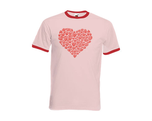 Pánské tričko s kontrastními lemy Zamilované srdce