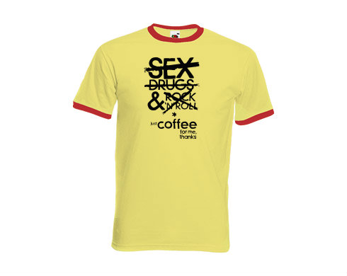 Pánské tričko s kontrastními lemy Just Coffee