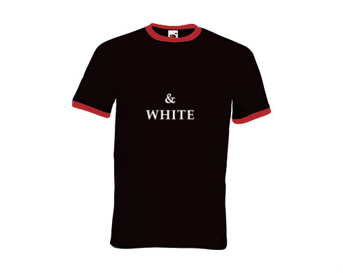 Pánské tričko s kontrastními lemy black & white