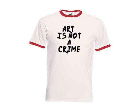 Pánské tričko s kontrastními lemy Art is not a crime