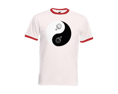 Pánské tričko s kontrastními lemy jin-jang