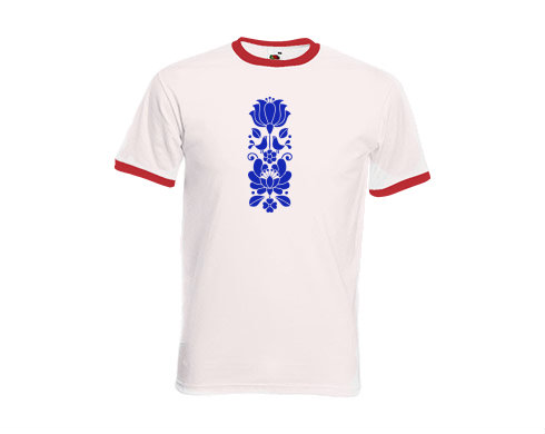 Pánské tričko s kontrastními lemy Folklorní motiv cibuláku