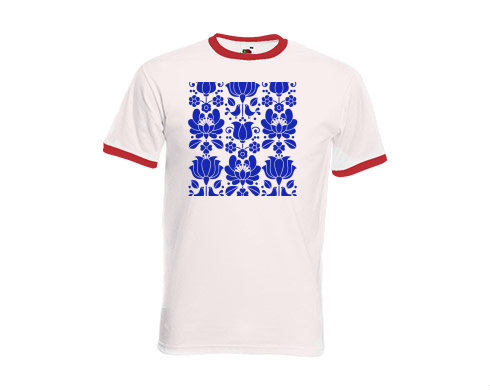 Pánské tričko s kontrastními lemy Inspirace folklorními motivy