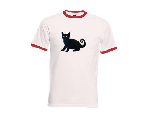 Pánské tričko s kontrastními lemy Halloween cat
