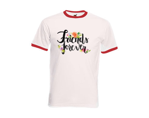 Pánské tričko s kontrastními lemy Friends forever