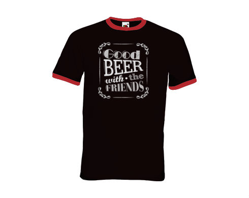 Pánské tričko s kontrastními lemy Good beer with friends