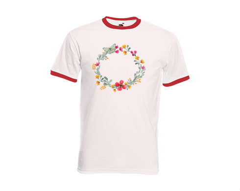 Pánské tričko s kontrastními lemy Květinový rámeček
