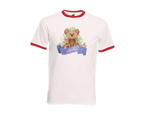 Pánské tričko s kontrastními lemy Medvídek