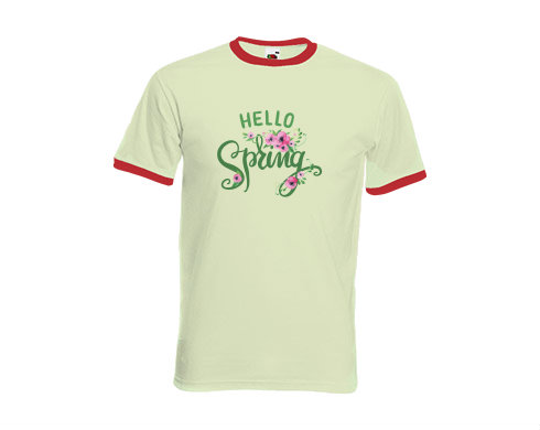 Pánské tričko s kontrastními lemy Hello spring