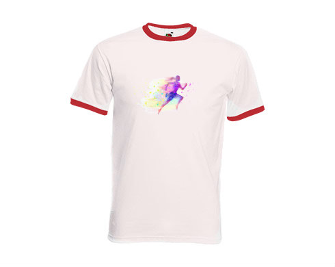 Pánské tričko s kontrastními lemy Abstraktní běžec