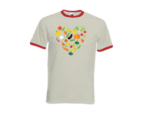 Pánské tričko s kontrastními lemy Zeleninové srdce