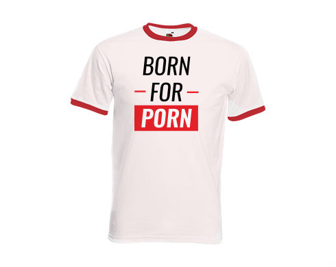 Pánské tričko s kontrastními lemy Born for porn