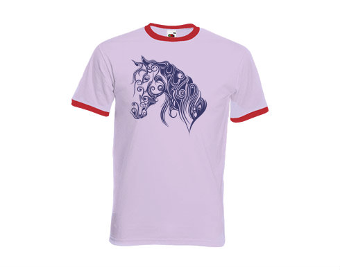 Pánské tričko s kontrastními lemy Ozdobný kůň