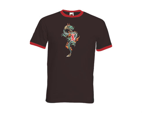 Pánské tričko s kontrastními lemy Čínský drak