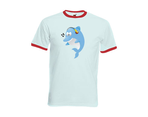 Pánské tričko s kontrastními lemy Delfínek