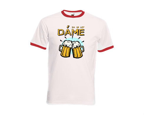 Pánské tričko s kontrastními lemy Dáme pivo