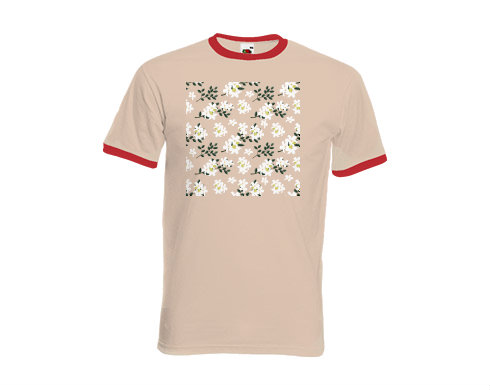 Pánské tričko s kontrastními lemy Vzor - květy