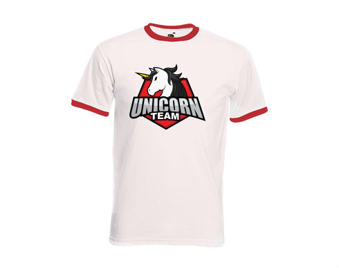 Pánské tričko s kontrastními lemy Unicorn team