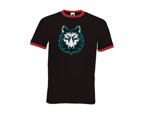 Pánské tričko s kontrastními lemy Vlk