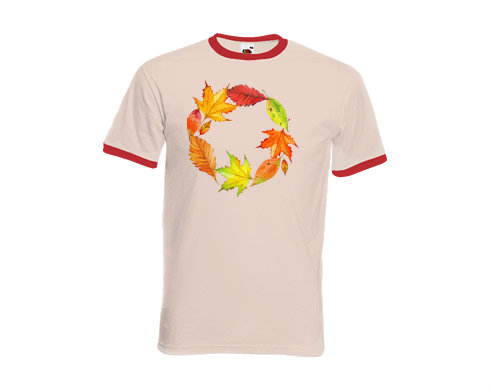 Pánské tričko s kontrastními lemy Rámeček z listí