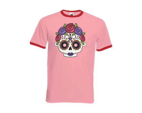 Pánské tričko s kontrastními lemy Muerte lebka
