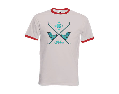 Pánské tričko s kontrastními lemy Zkřížené lyže