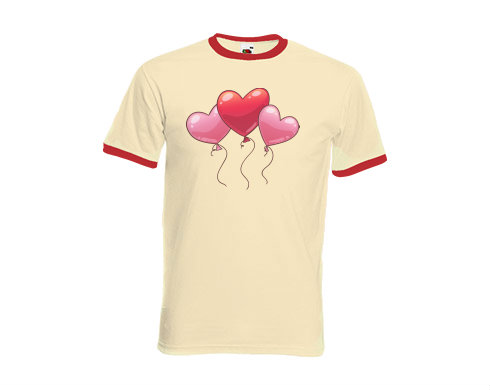 Pánské tričko s kontrastními lemy heart balloon