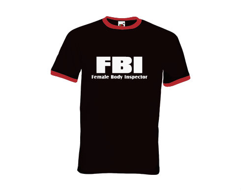 Pánské tričko s kontrastními lemy FBI