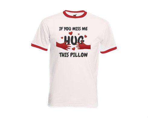 Pánské tričko s kontrastními lemy Hug this pillow