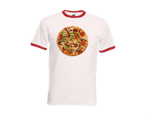 Pánské tričko s kontrastními lemy pizza