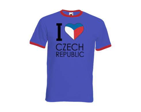 Pánské tričko s kontrastními lemy I love Czech republic