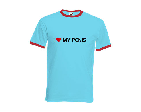 Pánské tričko s kontrastními lemy I love my penis