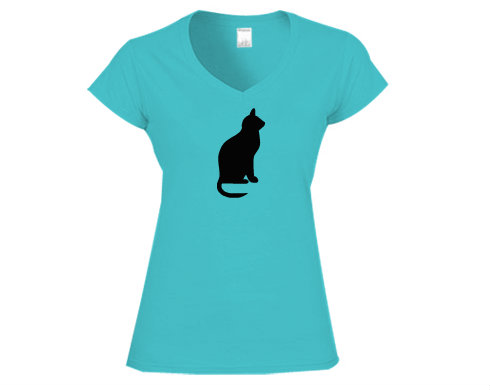 Dámské tričko V-výstřih Kočka - Shean