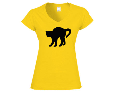 Dámské tričko V-výstřih Kočka - Čiko