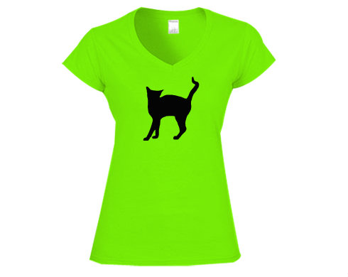 Dámské tričko V-výstřih Kočka - Líza