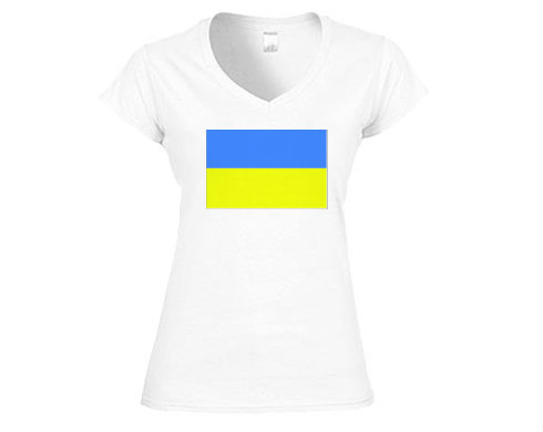Dámské tričko V-výstřih Ukrajina