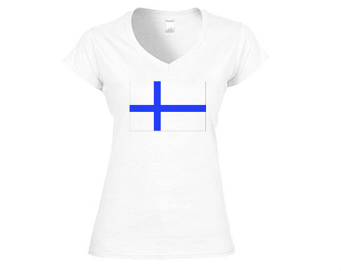 Dámské tričko V-výstřih Finsko