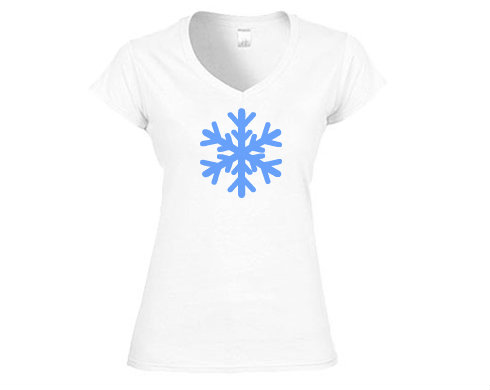 Dámské tričko V-výstřih Sněhová vločka