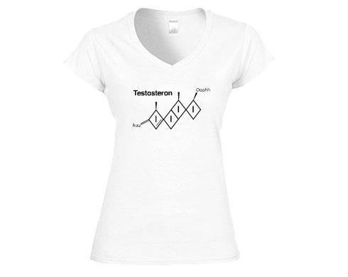Dámské tričko V-výstřih Testosteron