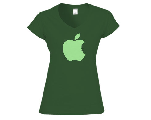Dámské tričko V-výstřih Apple Jobs