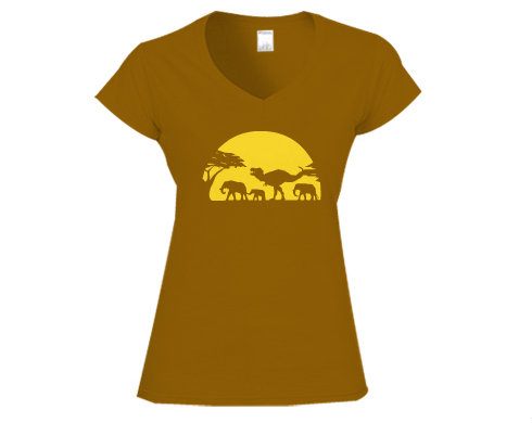 Dámské tričko V-výstřih Rex savanna