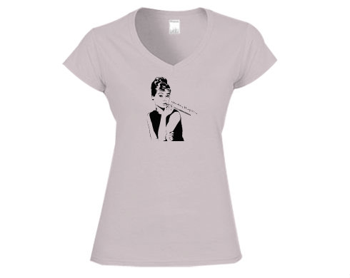 Dámské tričko V-výstřih Audrey Hepburn