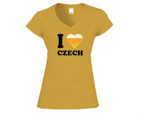 Dámské tričko V-výstřih I love czech beer