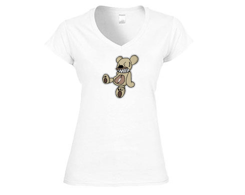 Dámské tričko V-výstřih Angry teddy